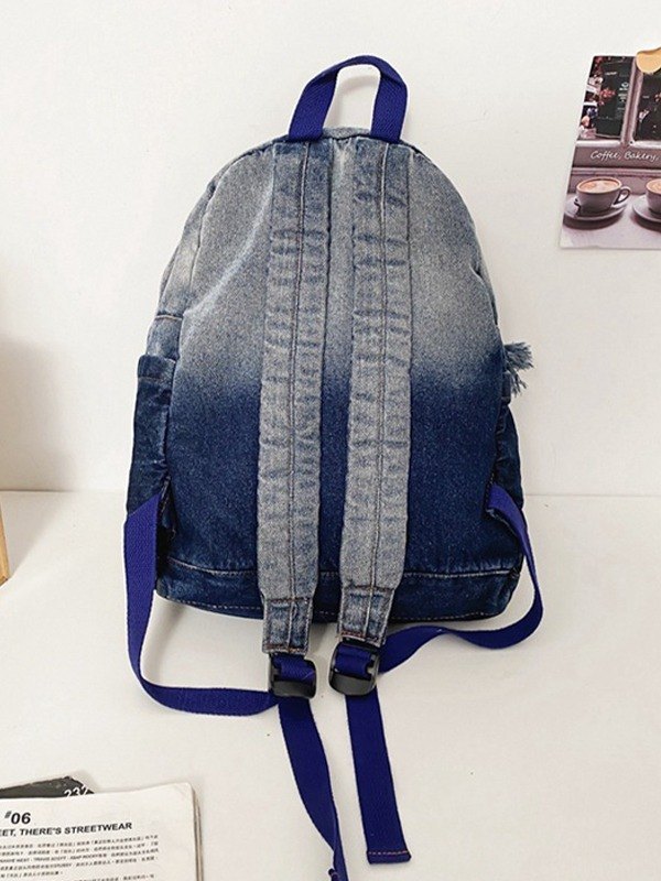 Denim-Rucksack mit Farbverlauf in Vintage-Waschung-4