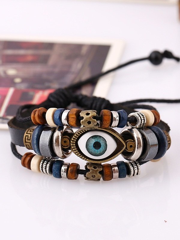 Vintage Boho Augenmuster Perlen mehrschichtiges Armband-1