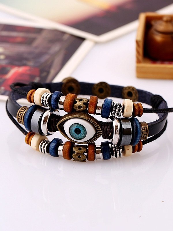 Vintage Boho Augenmuster Perlen mehrschichtiges Armband-2