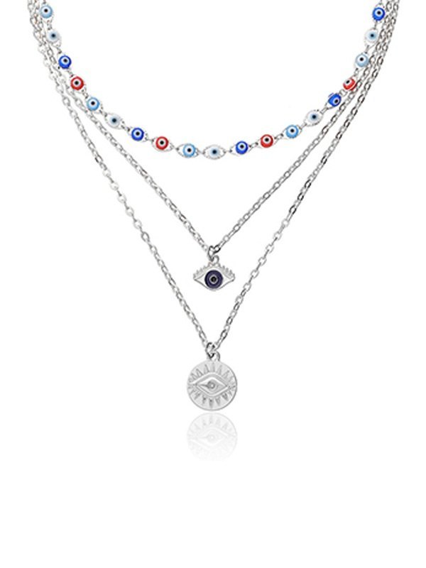 Devil Eye Charm mehrschichtige Halskette-1