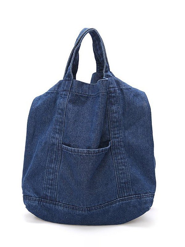 Große Einkaufstasche aus gewaschenem Denim-3