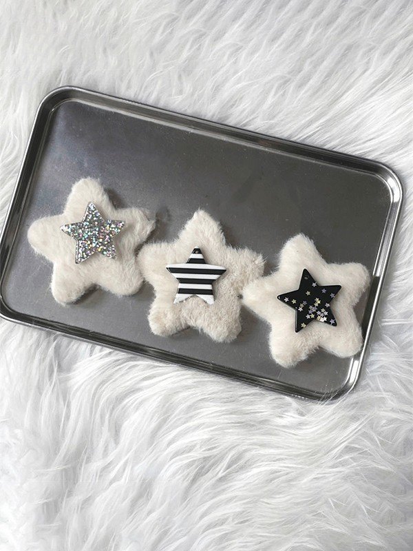 Glitter Star Fuzzy Haarspange-1
