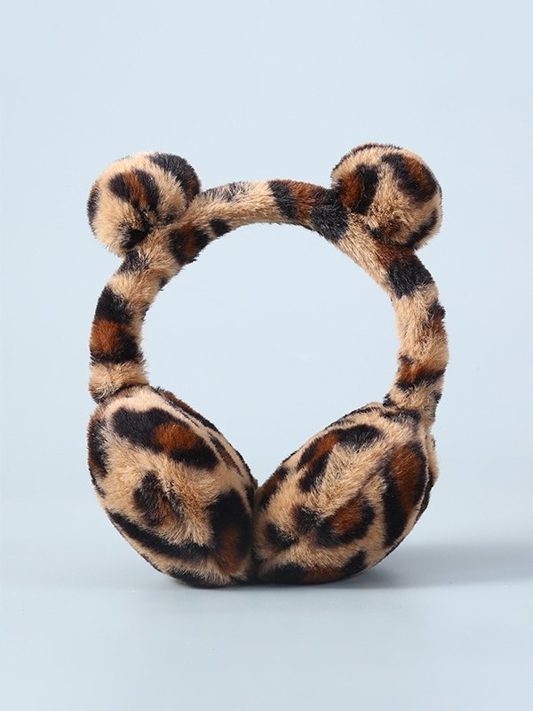 Faltbare Fuzzy-Ohrenschützer mit Leopardenmuster-0