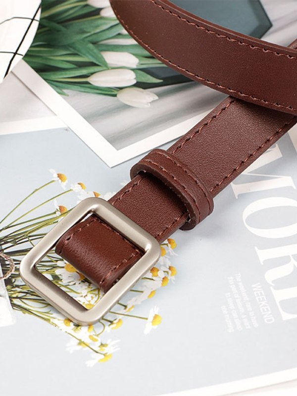 PU-Ledergürtel mit quadratischer Schnalle-3