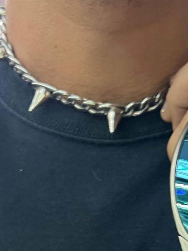 Herren Punk Stud Kette Halskette-1