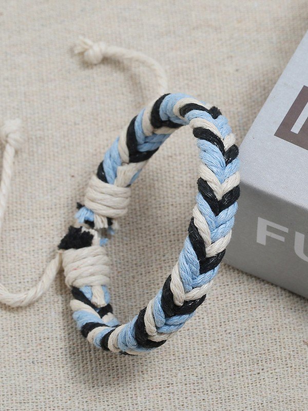 Farbblock-geflochtenes Seil-Armband-1