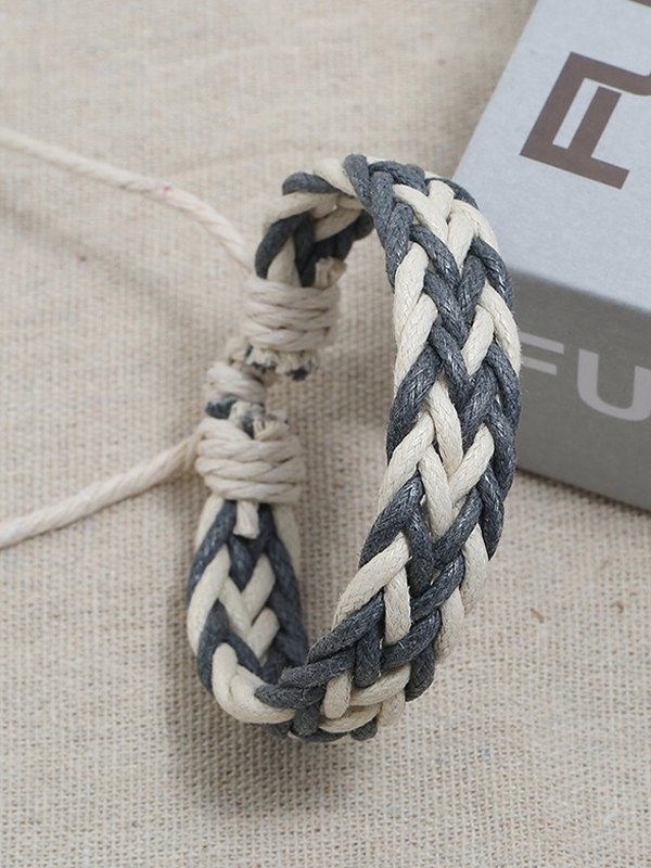 Ethnisches klobiges Armband aus gewebtem Seil-1