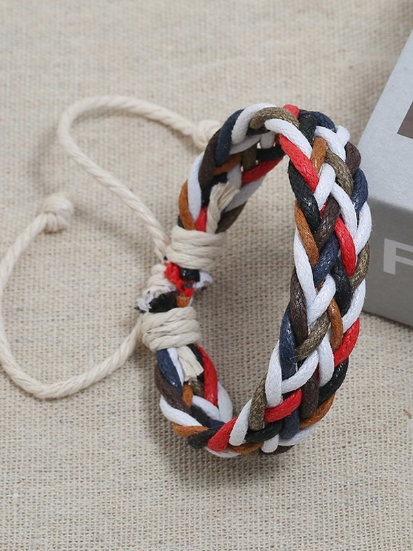 Ethnisches klobiges Armband aus gewebtem Seil-1