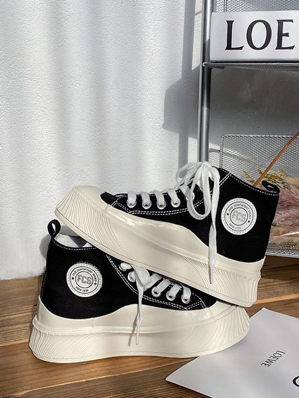 High-Top-Sneaker mit kontrastierender Sohle-1