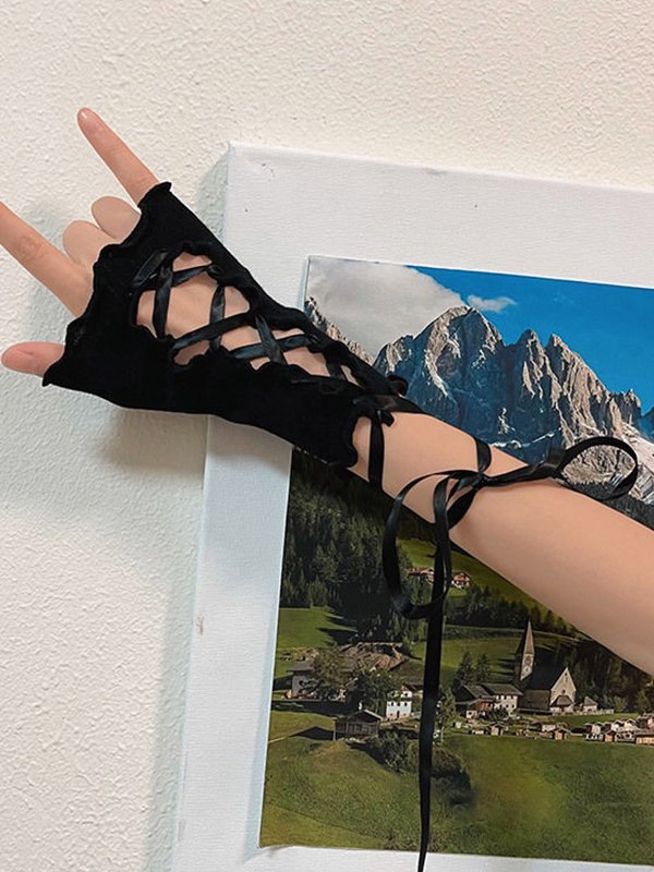 Y2K Bandage Pilz Lolita jk Handschuhe-1