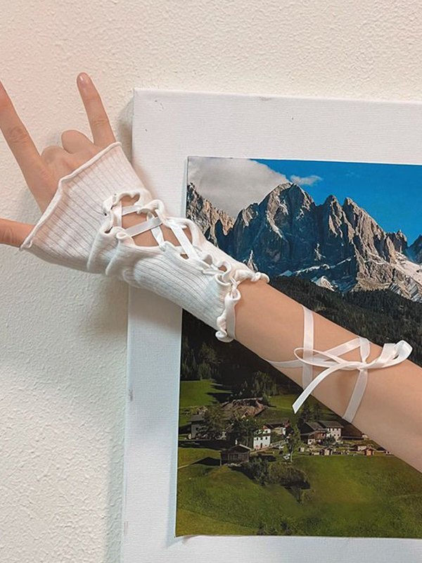 Y2K Bandage Pilz Lolita jk Handschuhe-3
