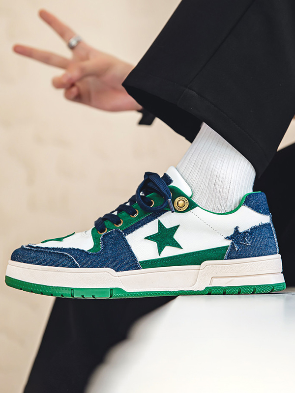 Lässige Sneakers mit Stern-Patch-3