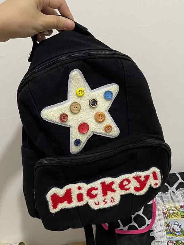 Flauschiger Rucksack mit Stickerei-Print-1
