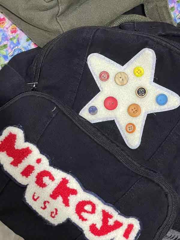 Flauschiger Rucksack mit Stickerei-Print-3
