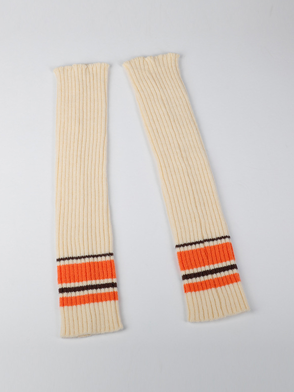 Preppy-Beinwärmer mit gerippten Streifen und Spleißen-3
