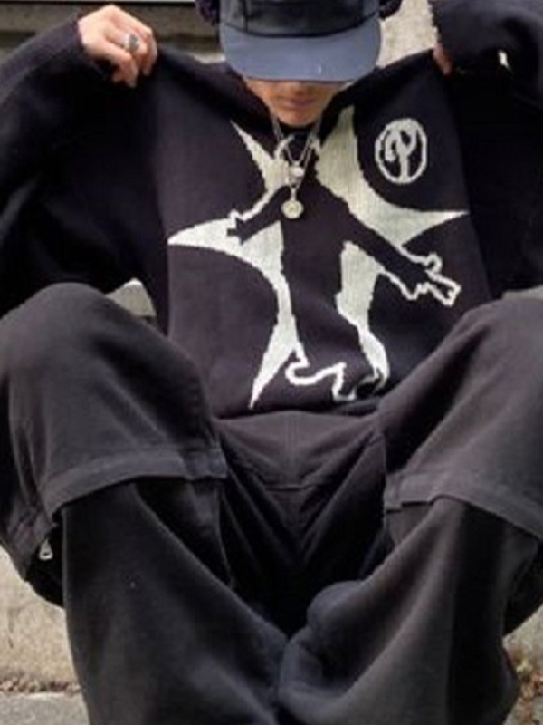 Pullover zum Überziehen mit Hip-Pop-Print für Herren-2