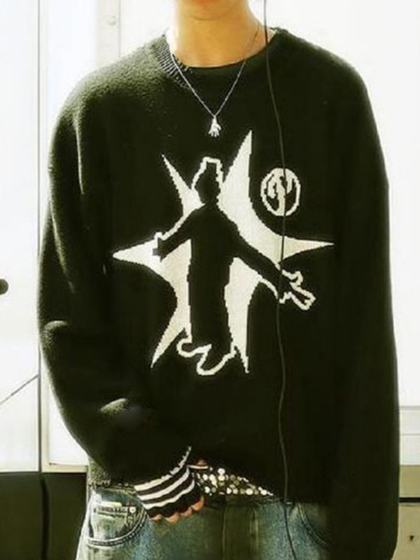 Pullover zum Überziehen mit Hip-Pop-Print für Herren-6