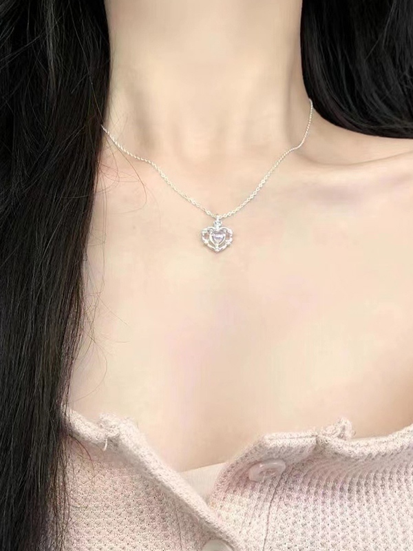 Ombre-Herz-Strass-Halskette-4