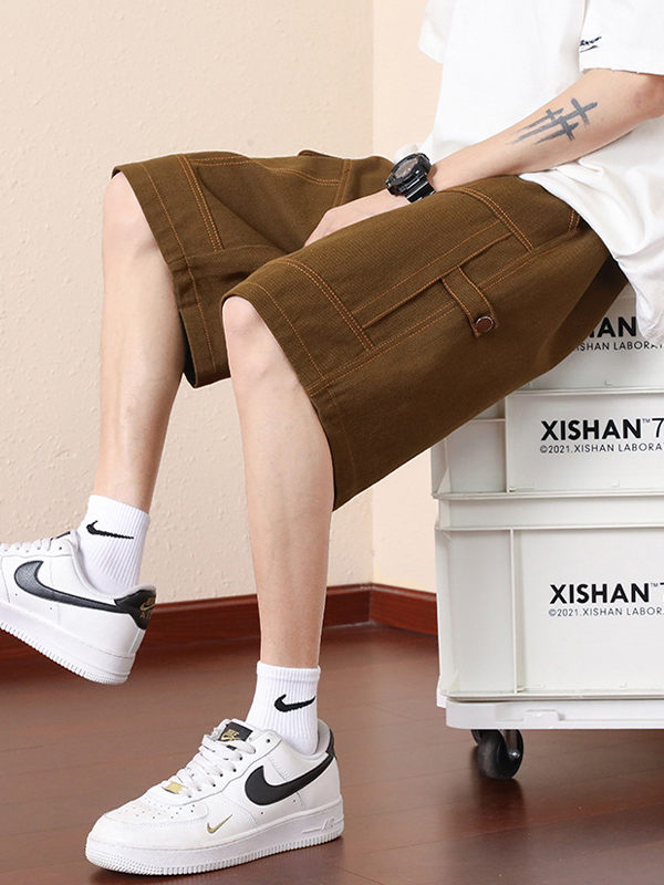 Lockere Arbeitsshorts für Herren mit großen Taschen-2