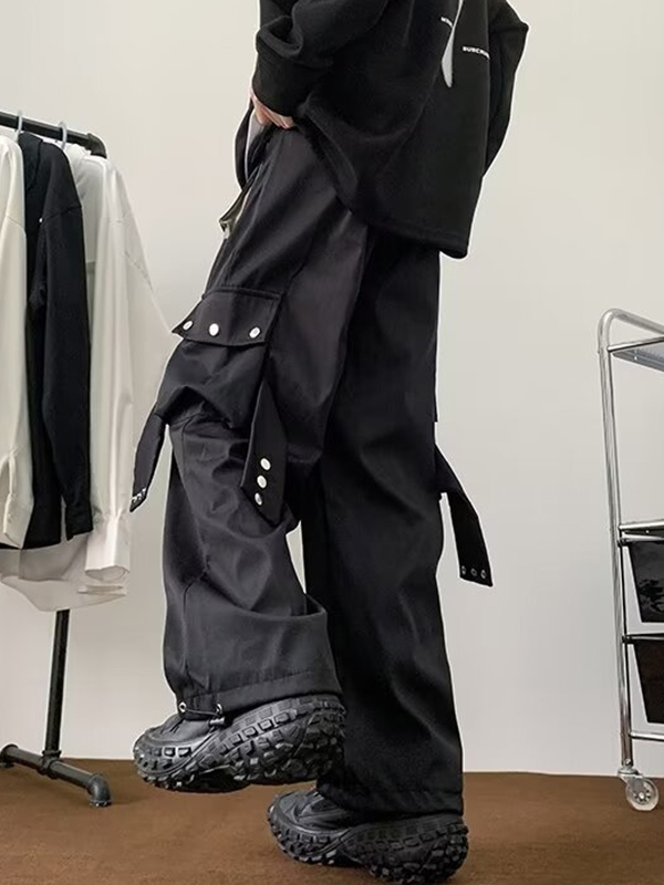 Schlichte, lässige, lockere Cargohose für Herren-3