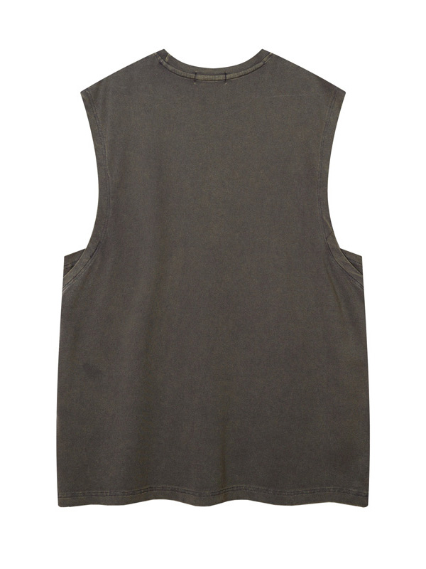 Weste für Herren im Vintage-Stil mit verwaschenem Distressed-Buchstaben-Print-1