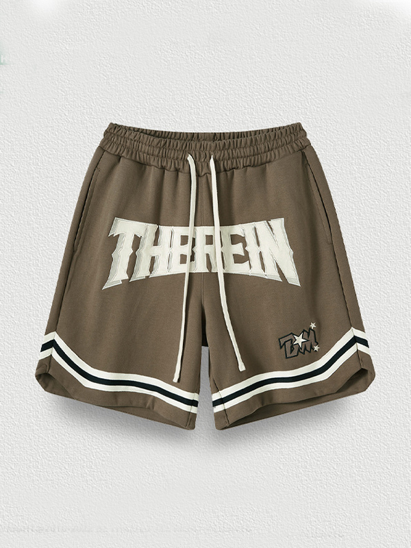 Lockere, lässige Shorts für Herren mit Buchstabenstickerei-2