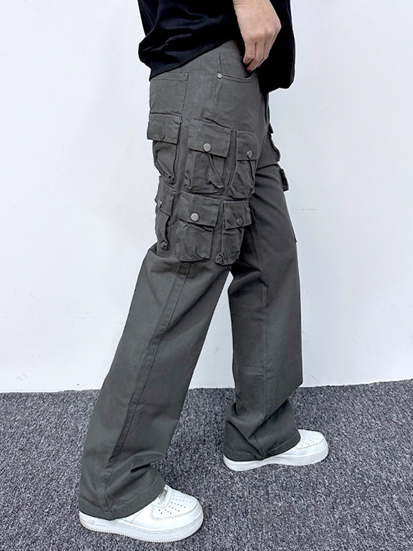 Lässige, lockere Cargohose für Herren mit mehreren Taschen-2