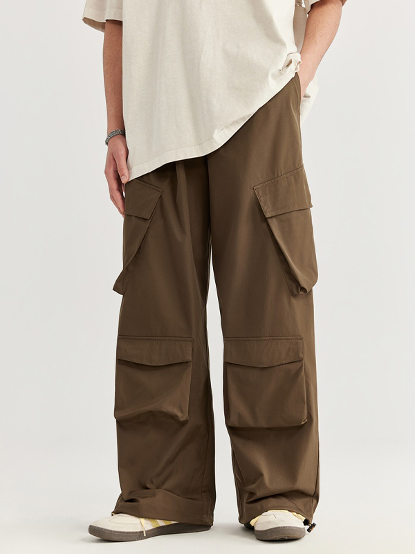 Schlichte, lockere Cargohose mit mehreren Taschen für Herren-1