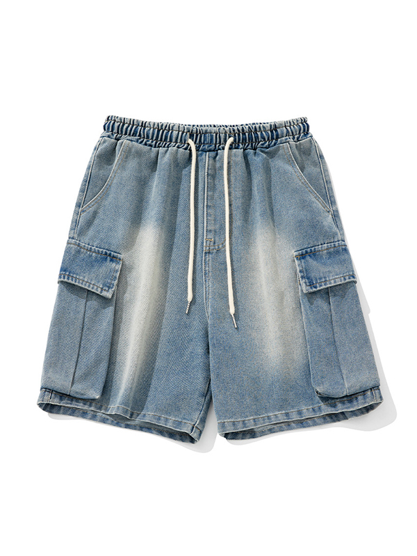 Jeansshorts im Washed-Distressed-Look für Herren-4