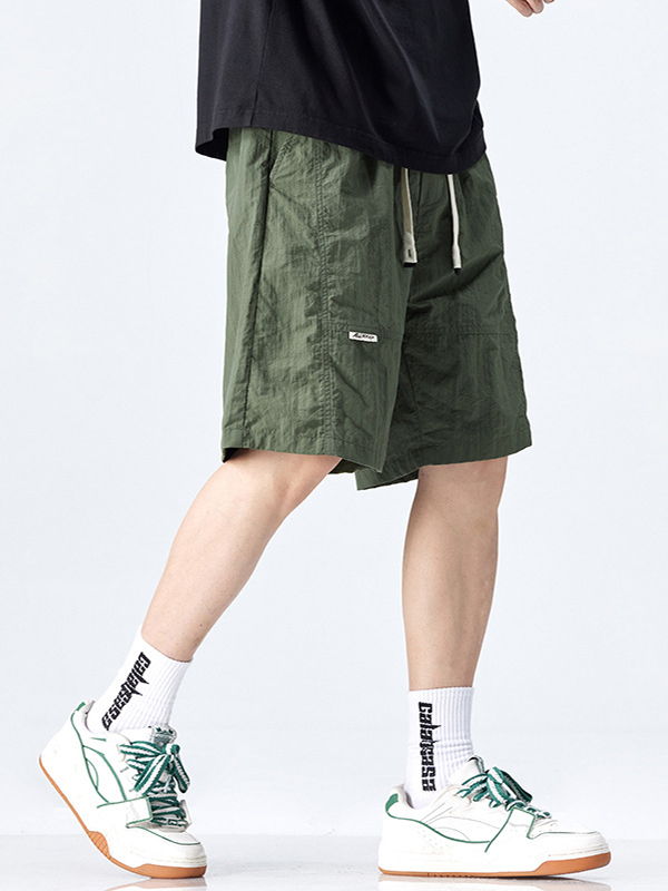 Einfarbige, lässige, lockere Shorts aus Lce-Seide für Herren-1