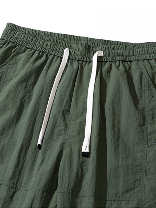 Einfarbige, lässige, lockere Shorts aus Lce-Seide für Herren-4