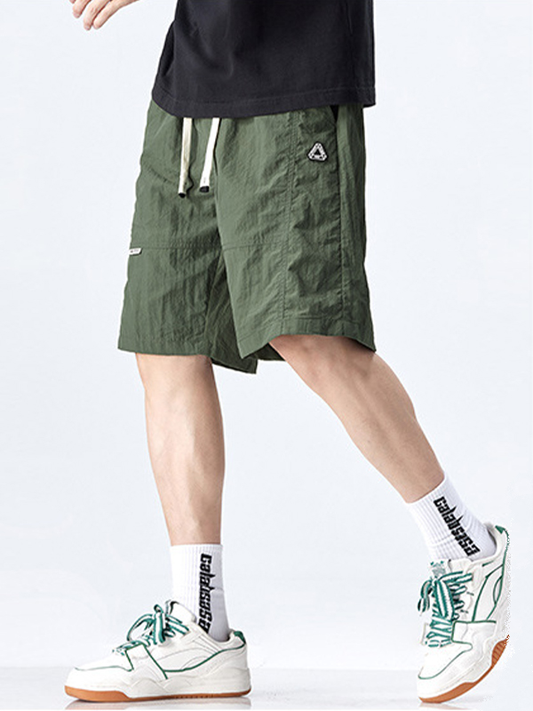 Einfarbige, lässige, lockere Shorts aus Lce-Seide für Herren-3
