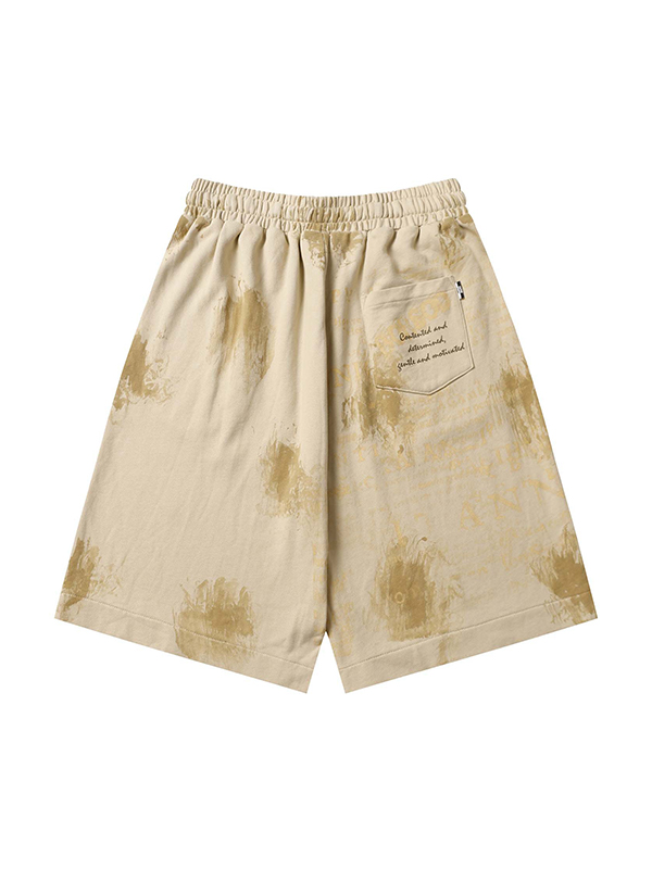 Lässige Shorts für Herren mit Graffiti-Buchstaben-Print-1